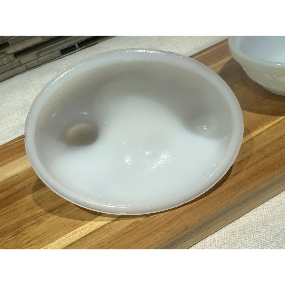 Vintage Set Of 2 Milk Glass Chicken Hen on Nest EVC Candy Dish Hazel Atlas?